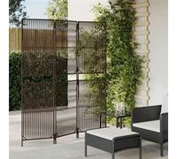 vidaXL Kamerscherm 3 panelen poly rattan bruin365373 Marron G