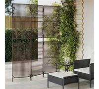 vidaXL Kamerscherm 3 panelen poly rattan bruin365389 Marron G