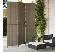 vidaXL Kamerscherm 3 panelen poly rattan grijs365358 Gris G