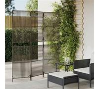 vidaXL Kamerscherm 3 panelen poly rattan grijs365374 Gris G
