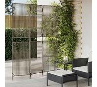 vidaXL Kamerscherm 3 panelen poly rattan grijs365390 Gris G