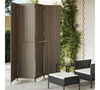 vidaXL Kamerscherm 4 panelen poly rattan grijs365362 Gris G