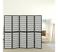vidaXL Cloison de séparation Shoji pliable 5 panneaux 200x170 cm Noir
