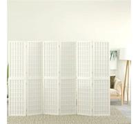 Kamerscherm inklapbaar 6 panelen Japanse stijl 240x170 cm wit352090