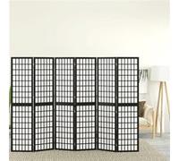 vidaXL Cloison pliable 6 panneaux style japonais 240x170 cm Noir