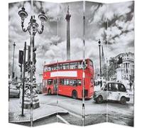 vidaXL Kamerscherm inklapbaar Londen bus 200x170 cm zwart en wit245875 G