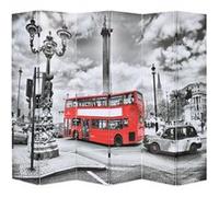 vidaXL Kamerscherm inklapbaar Londen bus 228x170 cm zwart en wit245876 G
