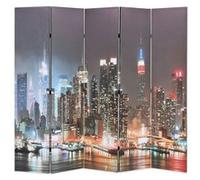 Kamerscherm inklapbaar New York bij nacht 200x170 cm245863