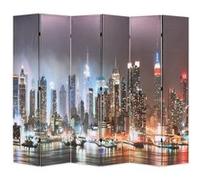 vidaXL Kamerscherm inklapbaar New York bij nacht 228x170 cm245864 G