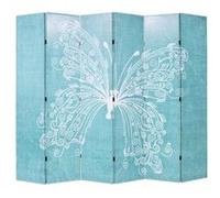 vidaXL Kamerscherm inklapbaar vlinder 228x170 cm blauw245888 Bleu G