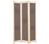 Kamerscherm met 3 panelen 120x170x4 cm stof bruin248179