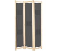 vidaXL Cloison de séparation 3 panneaux 120x170x4 cm tissu gris pliable
