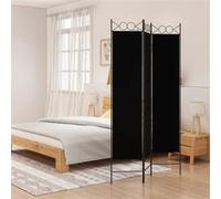 vidaXL Kamerscherm met 3 panelen 120x200 cm stof zwart350149 Noir G