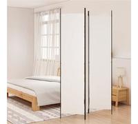 vidaXL Cloison de séparation 350194 3 panneaux 150x220 cm tissu blanc