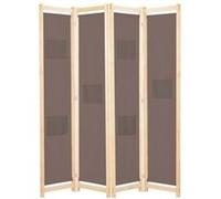 Kamerscherm met 4 panelen 160x170x4 cm stof bruin248180