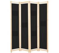 Kamerscherm met 4 panelen 160x170x4 cm stof zwart248184