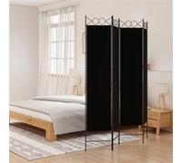 vidaXL Kamerscherm met 4 panelen 160x200 cm stof zwart350153 Noir G