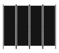 vidaXL Cloison de séparation 4 panneaux Noir 200 x 180 cm