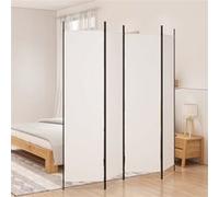 vidaXL Cloison de séparation 350182 pliable 4 panneaux 200 x 200 cm tissu blanc