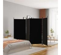vidaXL Cloison de séparation 4 panneaux pliable – Tissu 346×180 cm – Noir