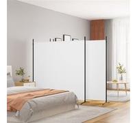 vidaXL Cloison 4 panneaux pliable 698x180 cm tissu blanc