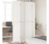 vidaXL Kamerscherm met 4 panelen massief paulowniahout wit358836 Blanc G
