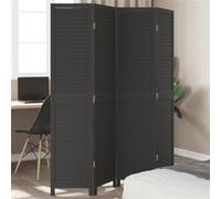 vidaXL Cloison de Séparation 4 Panneaux, Séparateur de Pièce, Écran d'Intimité, Paravent de Salon Chambre, Noir Bois de 358850