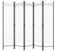 vidaXL Cloison de séparation 5 panneaux - Blanc 200x180 cm