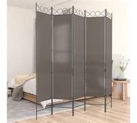 vidaXL Paravent 5 panneaux 200x200 cm Tissu Anthracite 350156