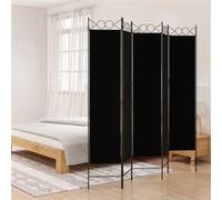vidaXL Kamerscherm met 5 panelen 200x200 cm stof zwart350157 Noir G