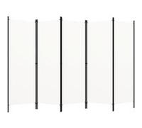 vidaXL Cloison de séparation 5 panneaux 250 x 180 cm blanc crème