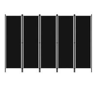 vidaXL Cloison de séparation 5 panneaux Noir 250x180 cm
