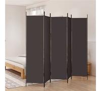 vidaXL Cloison de séparation 5 panneaux pliable tissu 250x200 cm marron