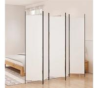 vidaXL Cloison de Séparation 5 Panneaux Séparateur de Pièce Pliable Diviseur Écran d'Intimité Paravent Décoration Salon Blanc 250x200 cm Tissu
