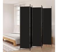 vidaXL Cloison de séparation 250x220 cm – 5 panneaux en tissu noir, pliable