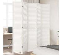 vidaXL Kamerscherm met 5 panelen massief paulowniahout wit358840 Blanc G