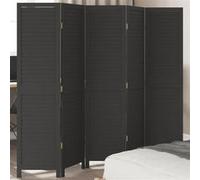 vidaXL Kamerscherm met 5 panelen massief paulowniahout zwart358853 Noir G