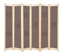vidaXL Kamerscherm met 6 panelen 240x170x4 cm stof bruin248182 Brun G