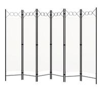 vidaXL Cloison 6 panneaux - Blanc