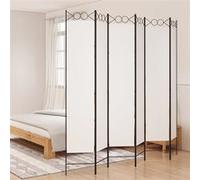 vidaXL Kamerscherm met 6 panelen 240x220 cm stof wit350174 Blanc G