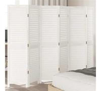 vidaXL Kamerscherm met 6 panelen massief paulowniahout wit358841 Blanc G