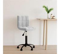 vidaXL Chaise pivotante de bureau Gris clair Velours