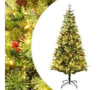 vidaXL Sapin pré-éclairé pommes de pin 120 cm