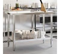 vidaXL Keukenwerktafel 110x55x85 cm roestvrij staal376455 Acier inoxydable G