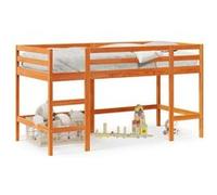 vidaXL Lit mezzanine enfants avec échelle 80x200 cm bois pin massif Marron