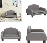 vidaXL Kindersofa Grau 50x40x30 cm Cuir artificiel - Kindersofa - Kindersofas - Minisofa - Spielzimmersofa