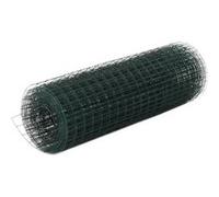 vidaXL Kippengaas 25x0,5 m staal met PVC coating groen143630 G