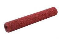 vidaXL Grillage Acier avec PVC 25x1 m - Rouge