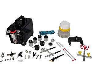 vidaXL Kit complet aérographe professionnel avec 3 pistolets
