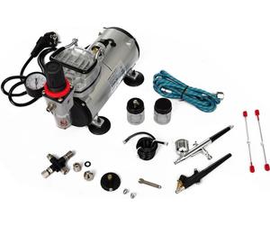 vidaXL Kit complet Airbrush professionnel avec 2 pistolets